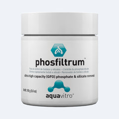 Jar of phosfiltrum by aquavitro on a white background